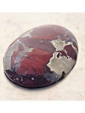 Gemstones Loose Red Brecciated Agate Cabochon 7.4 gr Pendant Size 14 mm x 30 mm